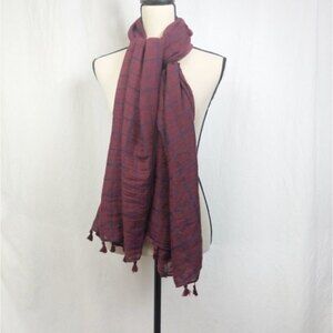 Modern Heritage Plaid Large Tassel Scarf